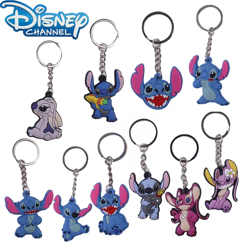 Disney-Lilo & Stitch Keychain para crianças, Figuras de ação fofas, Desenhos animados criativos, Stitch Craft Acessórios, Pendant KeyChain, Presentes surpresa