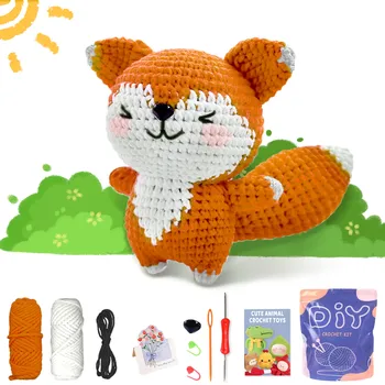 1set Fox Crochet Set for Beginners,Include Step-by-Step Video Tutorials(Accessories In…
