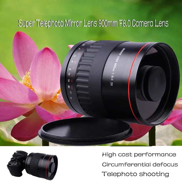 Lightdow Telephoto Camera Lens 900mm F8.0 Mirror Lens for Canon T3 T5 T6i Nikon D3500 D850 D610 D5600 Sony Pentax Olympus Camera
