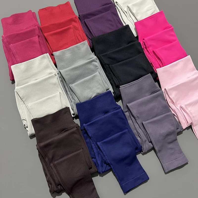 Histello Sports Leggings Women Seamless  Pants Yoga Tights Scrunch Bum Joggers Fitness Biker Pants Exercise Running Leggings image 3