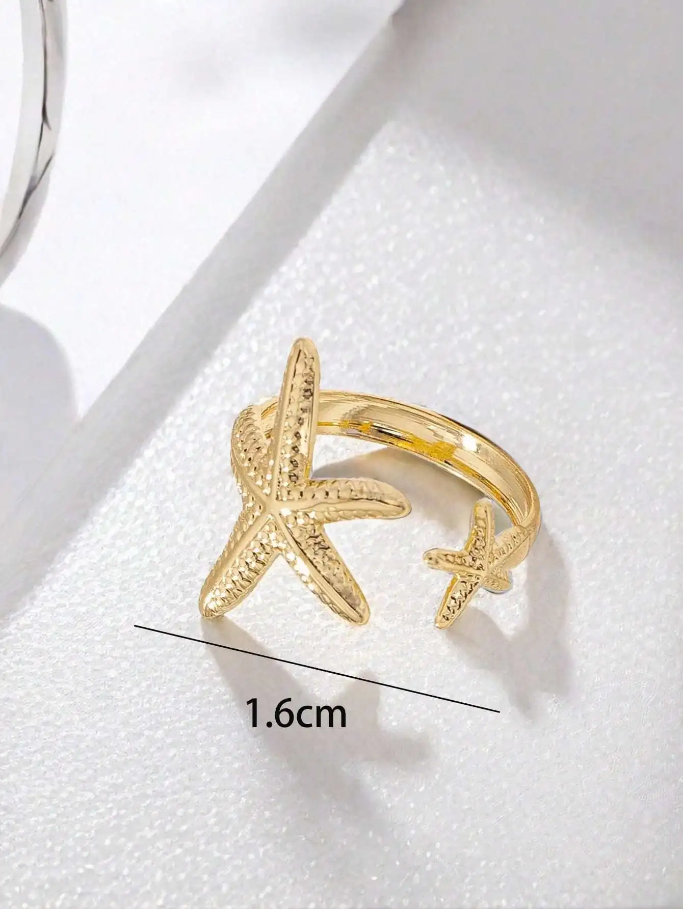 Minimalist Metal Starfish Shell Toe Ring for Women, Adjustable Ocean Series Gold Foot Jewelry, Beach Vacation Party Accessory Gift for Girlfriend view 5
