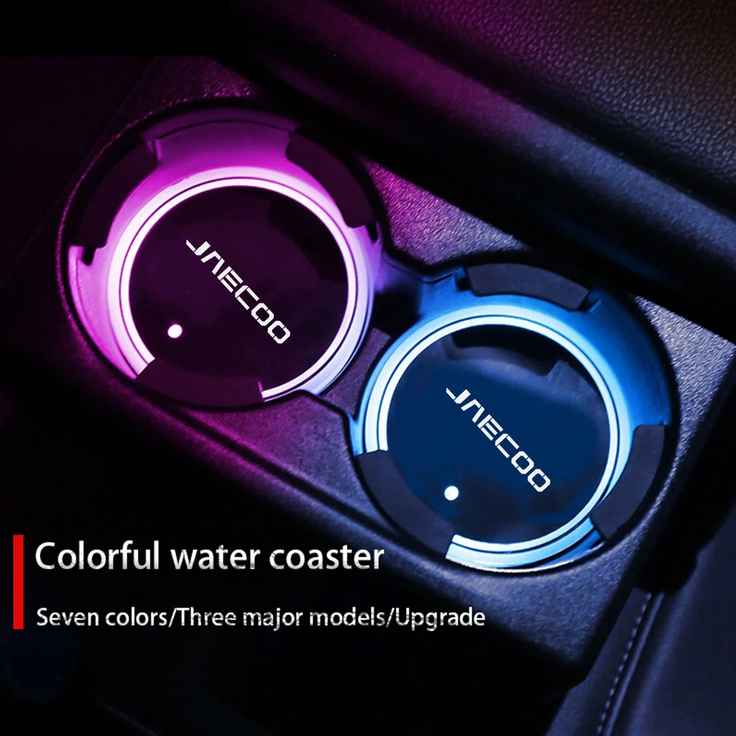 LED Luminous Cup Holder Coaster 2Pcs Fit Chery Jaecoo J5EV J6 J7 J8 Omoda C5 Tiggo7 Pro Car Tuning Gadgets