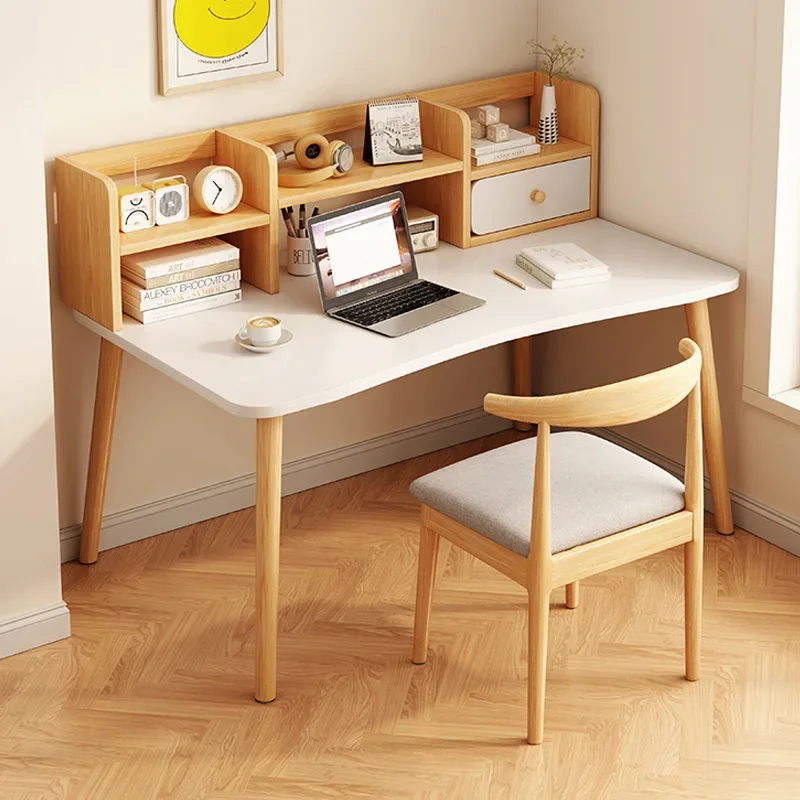 

Desk bookshelf integrated modern simple desktop computer desk simple household table and chair combination