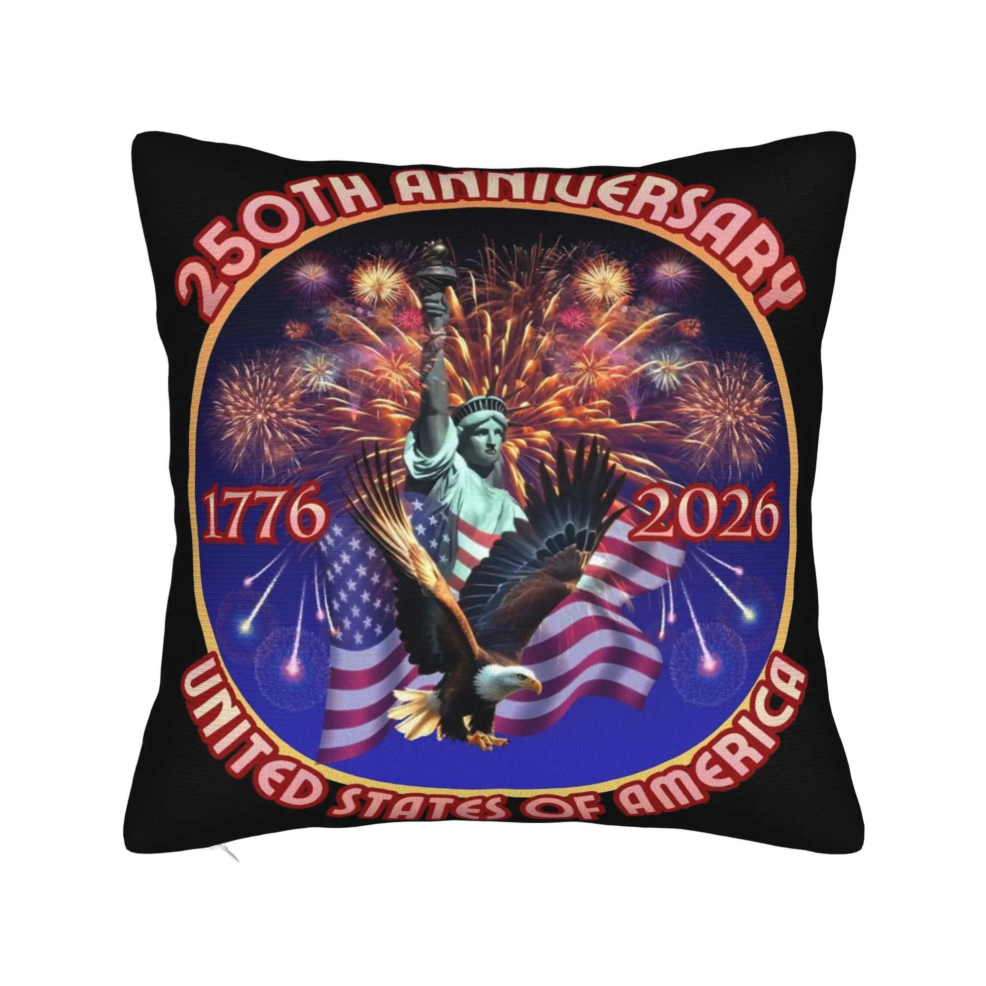 Decorative Pillow Cover America 250 Year Anniversary  Stuff Bed  Pillow Case Cover Zipper Multi Size