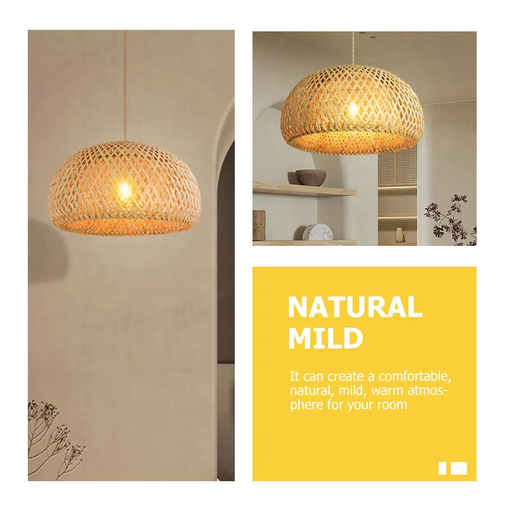 

Woven Pendant Lamp Shade Ceiling Light Cover Lamp Supply For Home Hotel Restaurant Indoor Lighting Decor