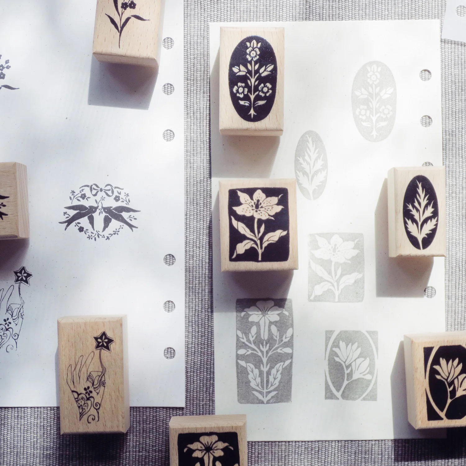 

Two Raccoons Vintage Plain Flower Plant Rubber Stamp for Planner DIY Scrapbooking Photo Album Card Making Decorative