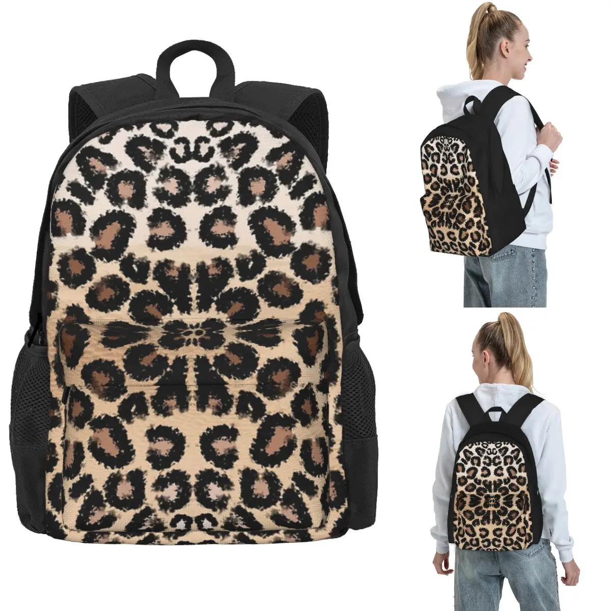 Cheetah Pattern Leopard Texture Print  Backpack Hot Sale Daypack Large Capacity Kids BookBag School Bag