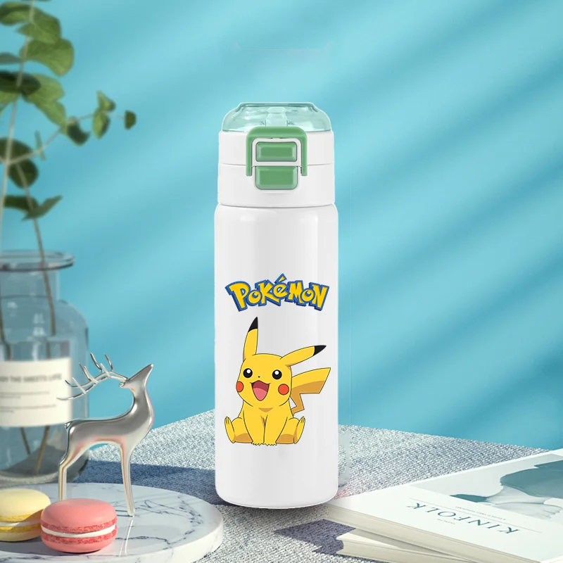 

Pokemom Squirtle Pikachu 500ml 304 stainless steel insulated cup, straw double-layer drinking cup, student and children's cup
