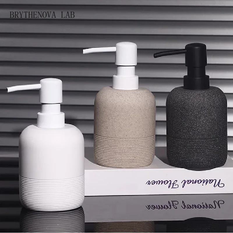 Nordic Sandstone Emulsion Bottle Luxury Bathroom Hotel Press Gel Shower Bottle Soap Dispenser Bathroom Decoration Accessories