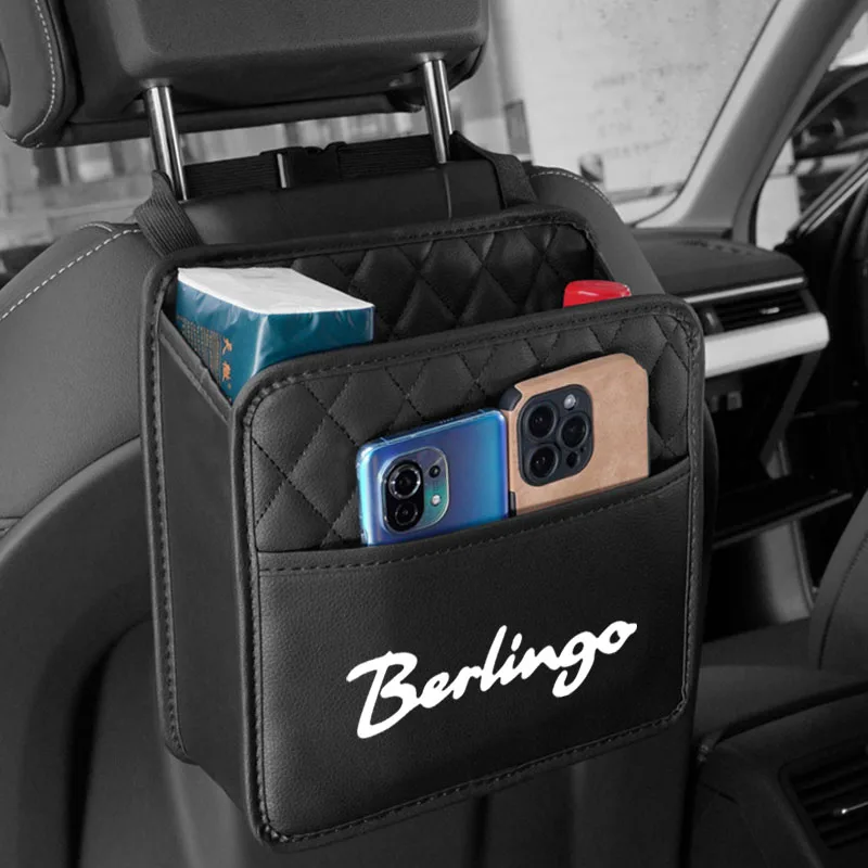 Car Multifunctional Seat Storage Bag Leather Storage Bag Garbage Bag For Citroen Berlingo Auto Accessories Automobile protection