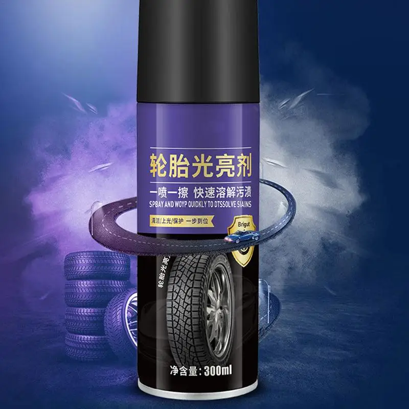 Car Tire Cleaning Foam 10.14oz Tire Polishing Wax Coating Agent Waterproof Tire Glaze Oil Cleaner Refurbishment Agent For Rubber