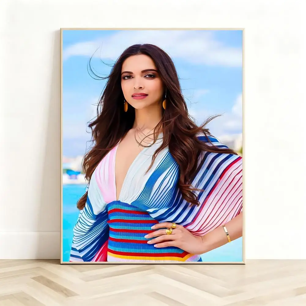 Glamorous Actress D-Deepika Padukone Poster Classic Self-Adhesive PP Wall Sticker for Living Room Bar Decor Gift