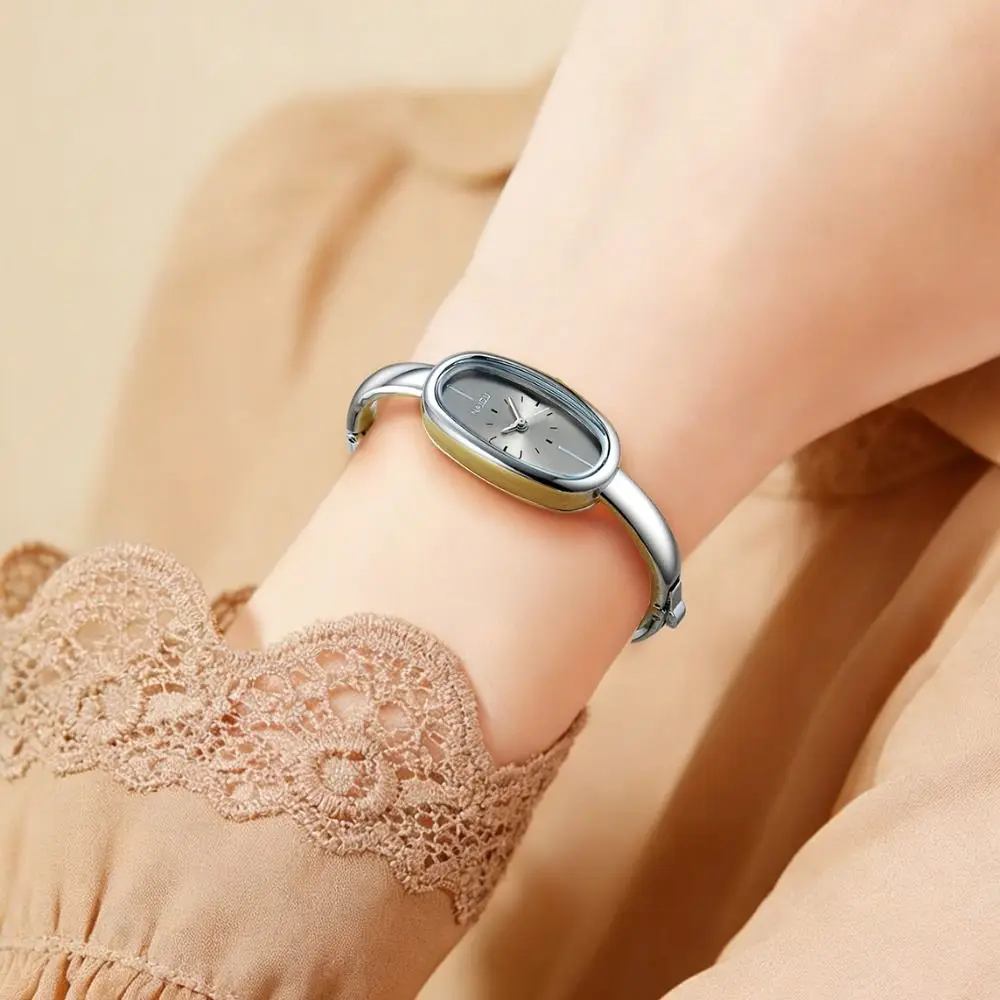 

New Oval Bracelet Watch Elegant Hidden Buckle Design Wristwatch Gift Luxury Ladies Watch for Women