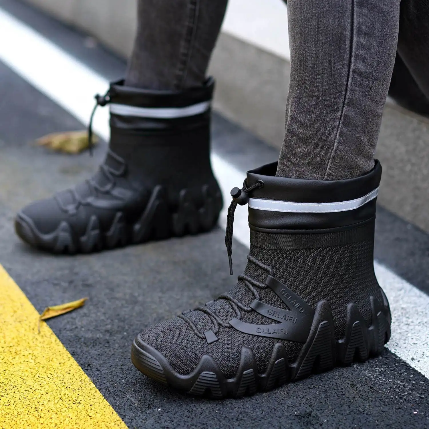 Men's Waterproof Rain Boots New Short Ankle Rubber Shoes Anti Slip Durable for Fishing Car Washing Winter Warm Wellies