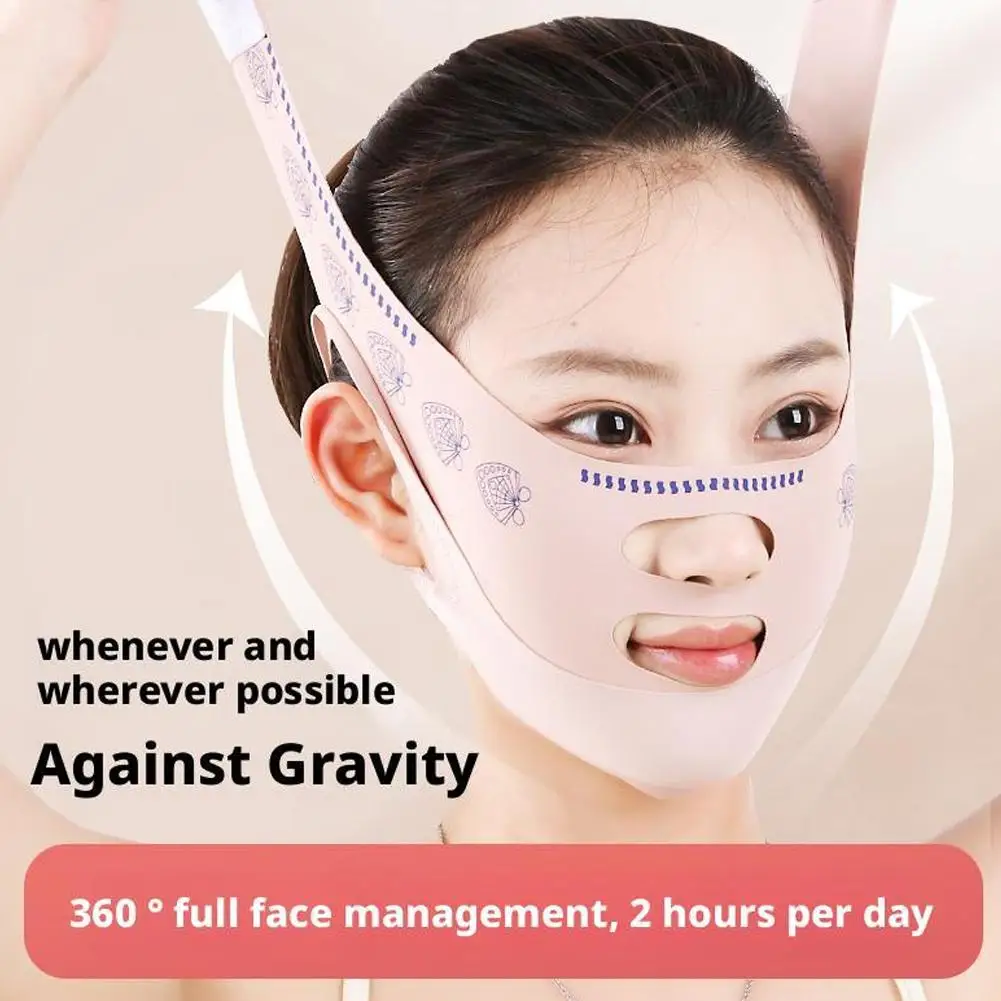 Vライン整形フェイスバンド、女性用リフトアップチークバンド、通気性のある睡眠用フェイスシェイパー、二重あご引き締めスリムストラップ