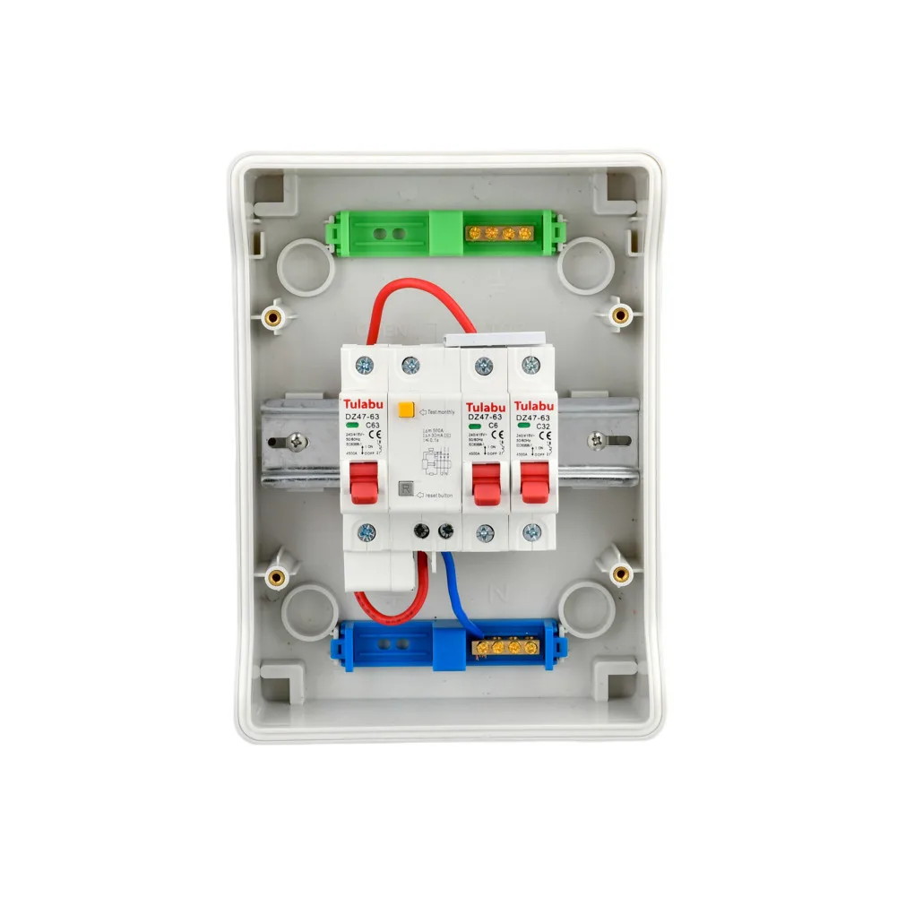 Two Way Circuit Breaker Panel with IP65 Waterproof Rating Sturdy Plastic Build for Home and Outdoor Electrical Systems
