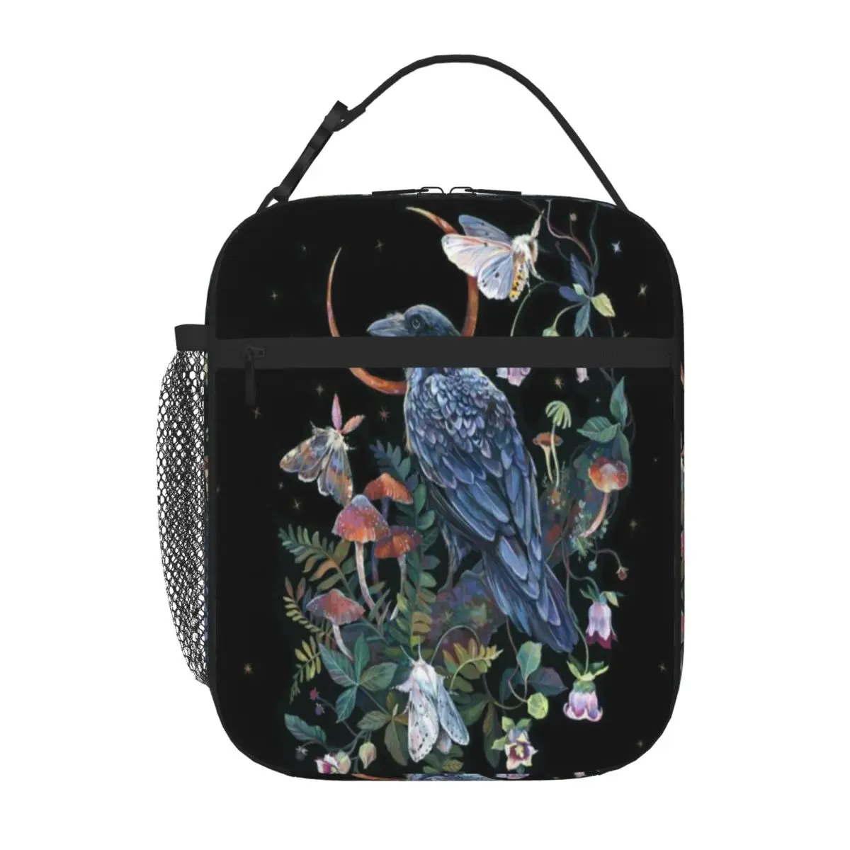 Bestselling Moon Raven Canvas Texture Thermal Food Carrier Family Picnic Carry Lunch Bag