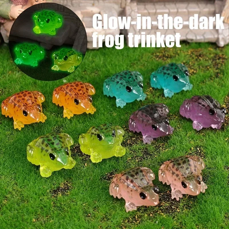 Kawaii Mini Cartoon Frogs Figurines Miniatures Cute Frog Artificial Resin Micro-landscape for Garden Flowerpot Decor Ornaments