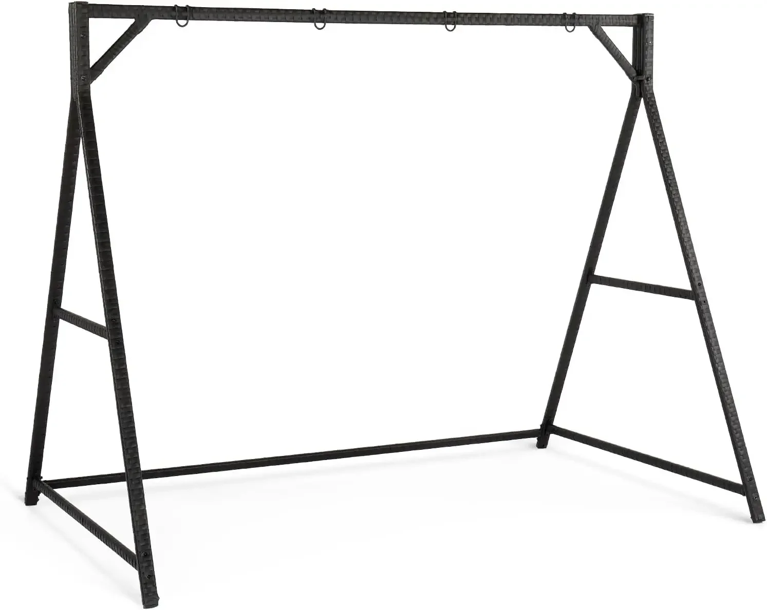 

Upgraded 7 FT Rattan Porch Swing Frame, Heavy Duty 1200 LBS Weight Capacity Swing Stand for Outdoors, Black