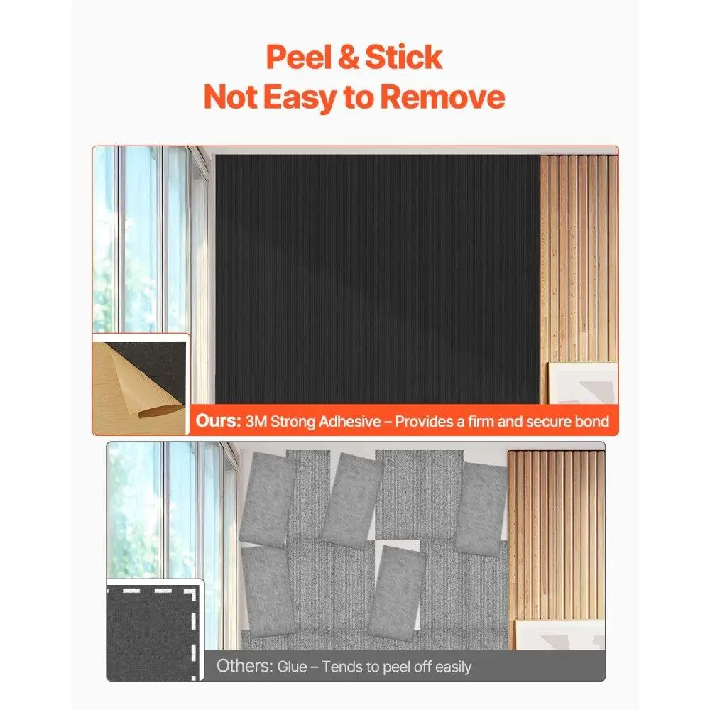 ผนังอะคูสติกแผงกันเสียงโฟม Self-Adhesive สีดํา 5 แพ็ค 47.2x23.6x0.4 นิ้วสําหรับ Home Studio Office