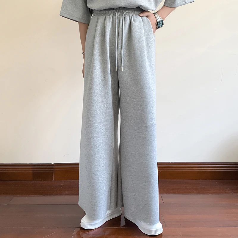 

Нейтральные повседневные прямые брюки, свободные широкие длинные брюки, летние спортивные брюки, однотонные брюки для отдыха