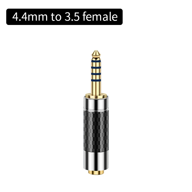 Vergoldeter Carbon-Faser-Audio-Adapter 2,5mm 3,5mm 4,4mm Stereo-Stecker Kopfhörer-Buchse Konvertierungsadapter
