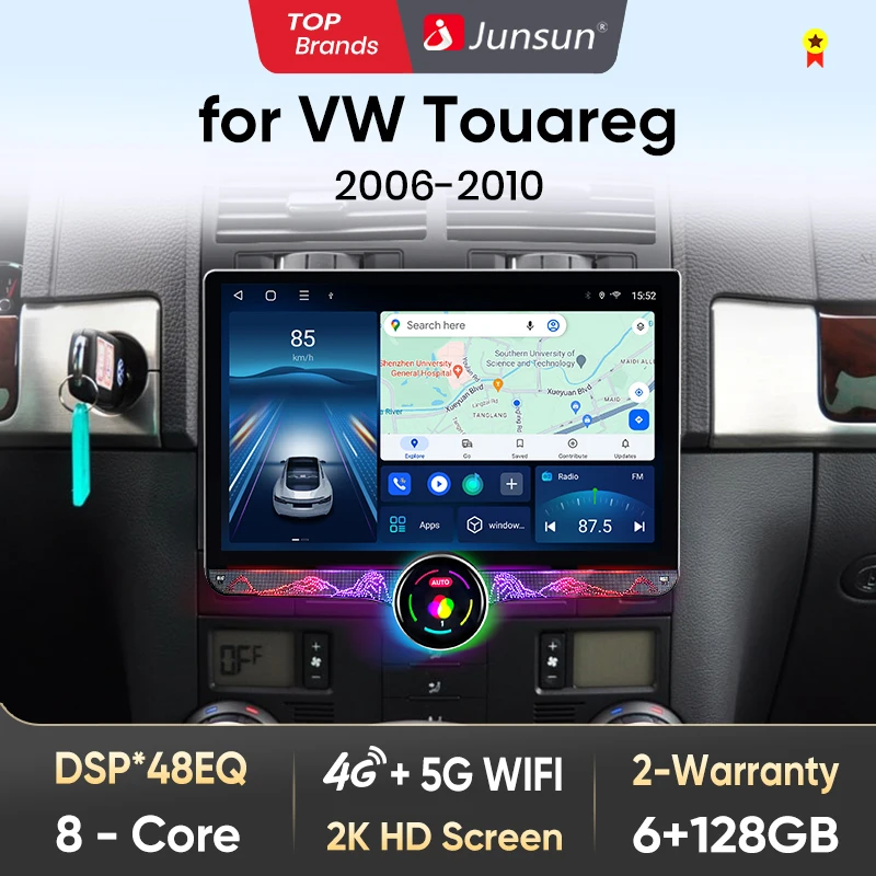 

Junsun V1 AI Voice Wireless CarPlay Android Auto Radio for VW Volkswagen Touareg 2002-2010 4G Car Multimedia GPS 2din autoradio