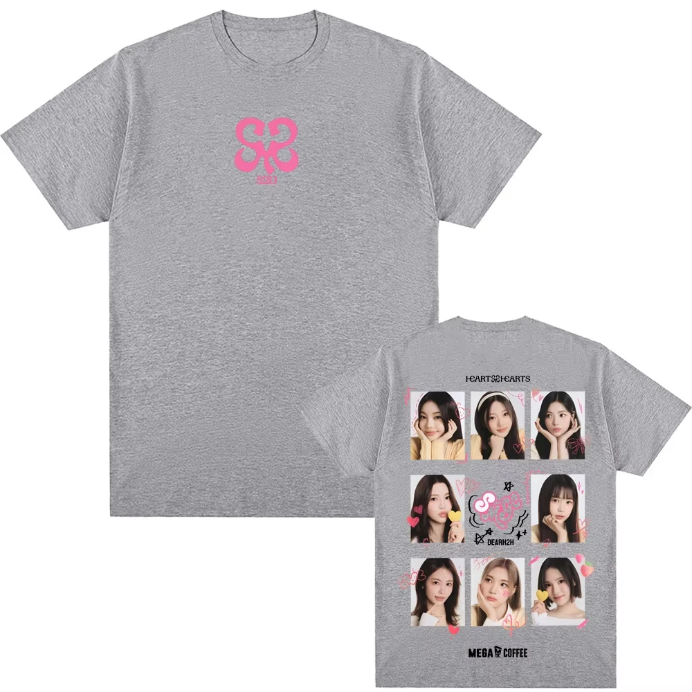 Hearts2Hearts تي شيرت الجرافيك الطباعة الهيب هوب القطن تي شيرت قصير الأكمام القوطية التي شيرت للجنسين عالية الجودة الرجال/النساء بلايز #3