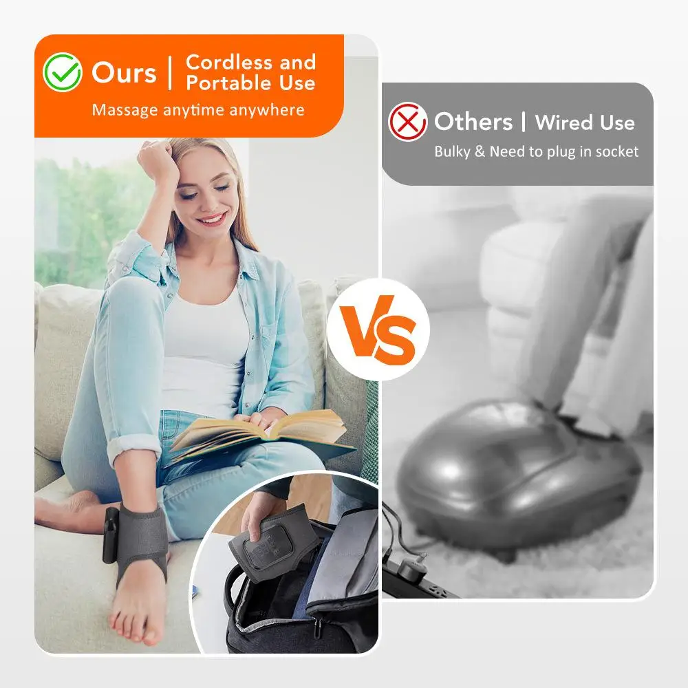 مدلك الكاحل الكهربائي مع 3 التروس ساخنة التفاف القدم دعم هدفين لالتواء المفاصل لتخفيف الآلام الاهتزاز التدفئة تدليك U5O7 #6