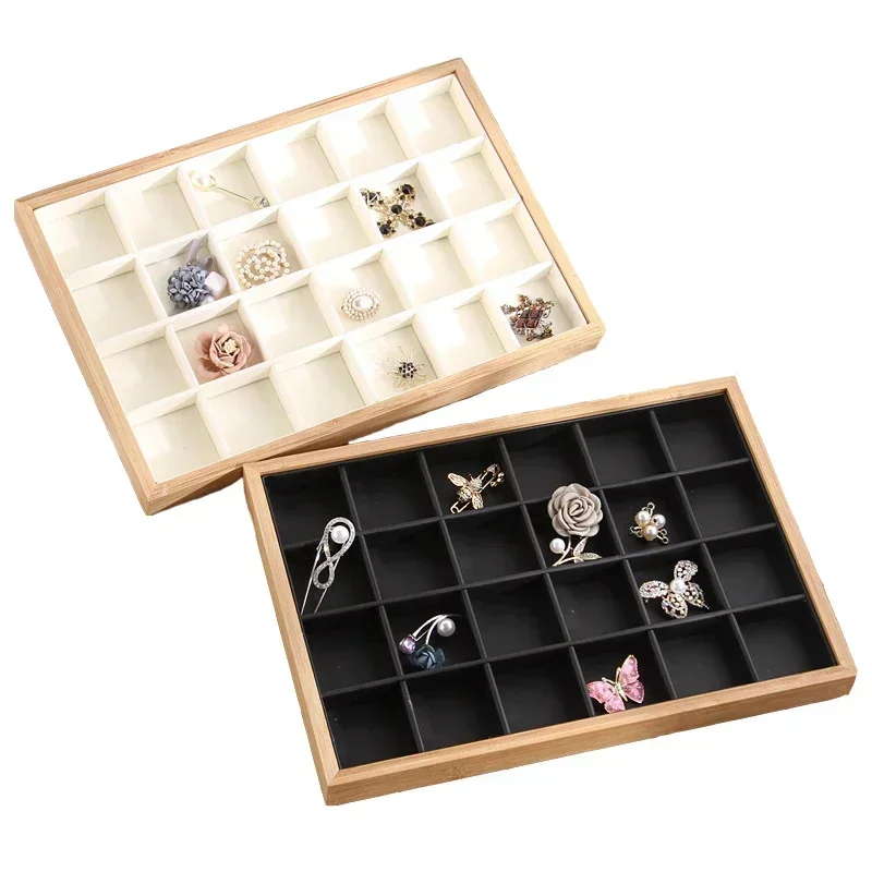 الخيزران حلقة القرط سوار عرض المجوهرات ساعة عرض متعددة الوظائف مجوهرات صينية تخزين عرض