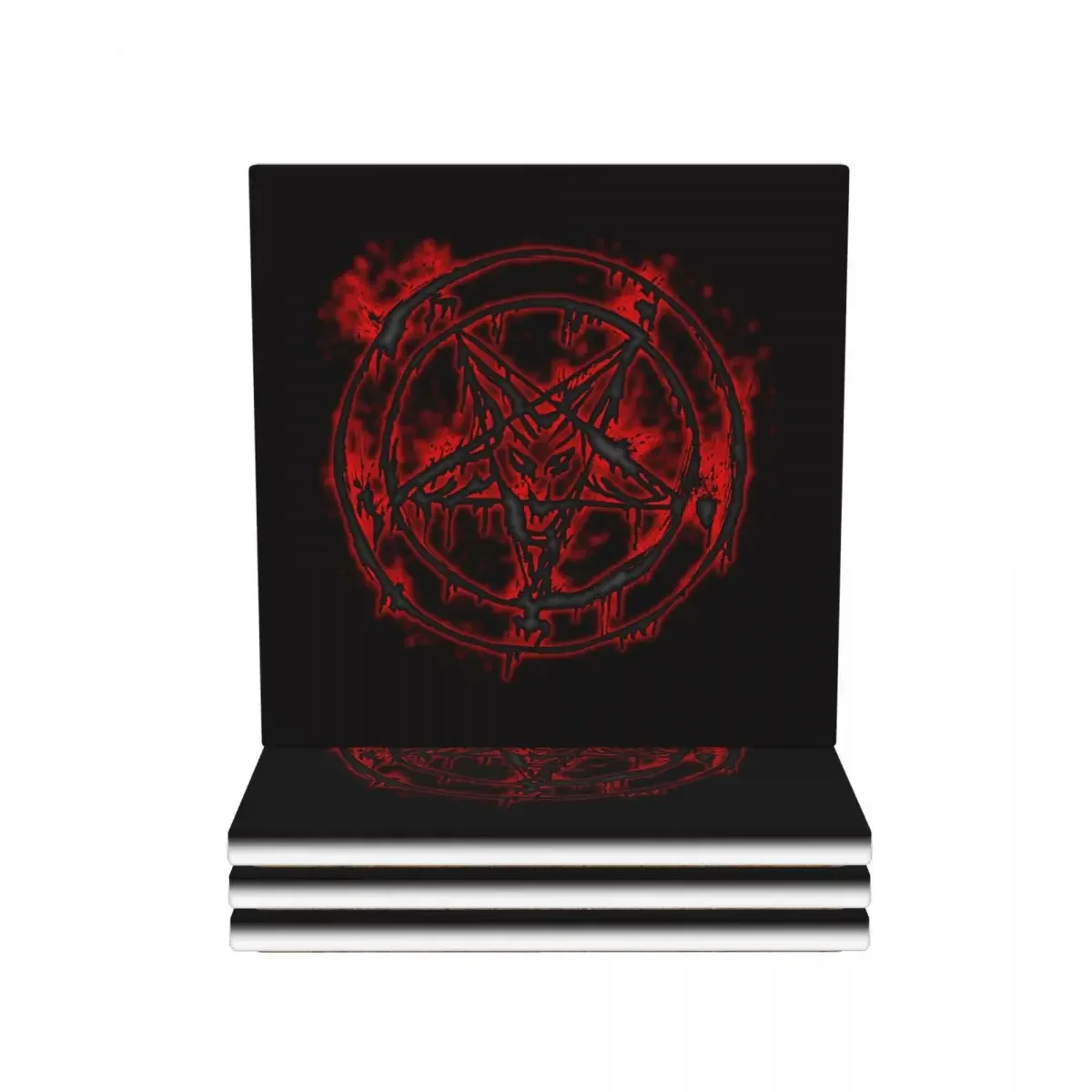 Pentagram-Satanism-Sigil-Of-Baphomet-Devil Coaster Ceramics Hot Pad Table Decoration Kitchen Table Placemats Coffee Mat