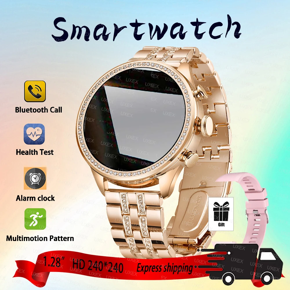 

2025 Новые женские умные часы 1,28 дюйма HD, подарок на день Святого Валентина, беспроводной трекер для звонков и здоровья, фото на заказ, спортивные режимы, часы, умные женщины