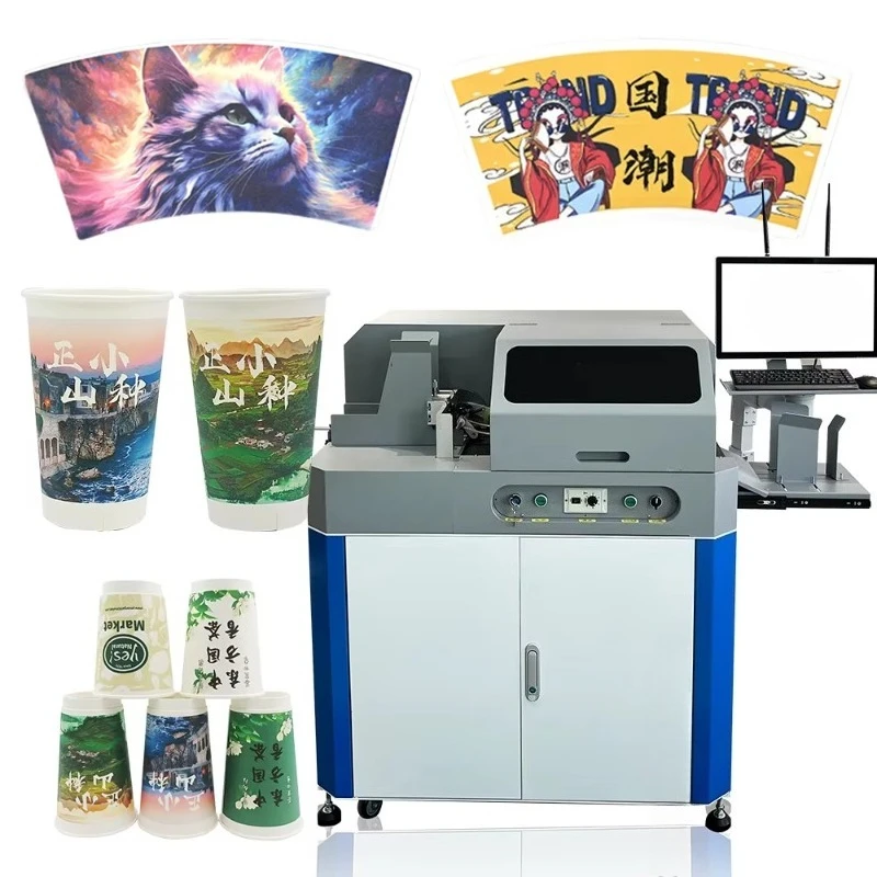 Automatic New Inkjet Paper Cup Printing Machine with Touch Screen WiFi/USB Connectivity One Pass for Coffee Seed Paper