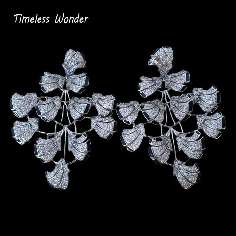 

Timeless Wonder Fancy Zircon Fringe Floral Stud Earrings for Women Designer Jewelry Sweet Gift Rare Top Trendy Style 3346
