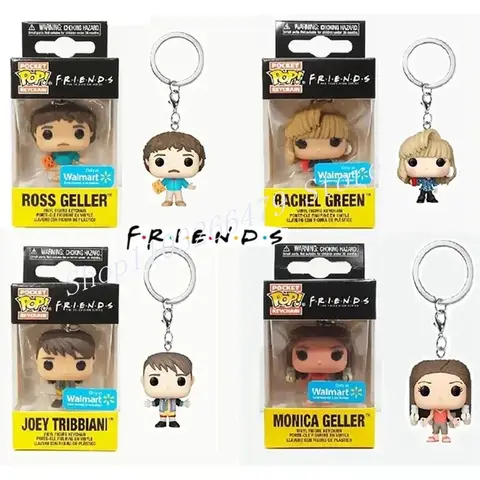 Funko Pocket Pop Nyckelring Vänner RACHEL GREEN ROSS GELLER JOEY MONICA Nyckelringar Leksaksfigurer Samling Modell Vinylfigur 10 best sales Vänner Funko Pop - №2
