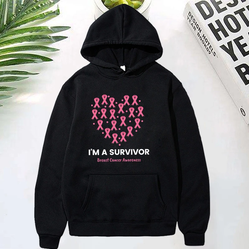 Sudadera con capucha para hombre y mujer, suéter informal con estampado de cáncer de mama, con personalidad