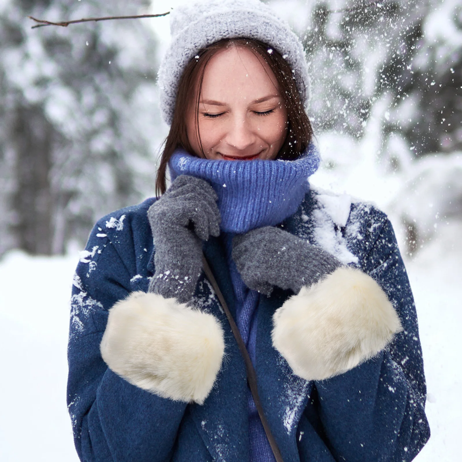 

2Pcs Winter Warm Wrist Cuffs Wrist Bands Soft Comfortable Protection for Cold Home and Outdoor Use