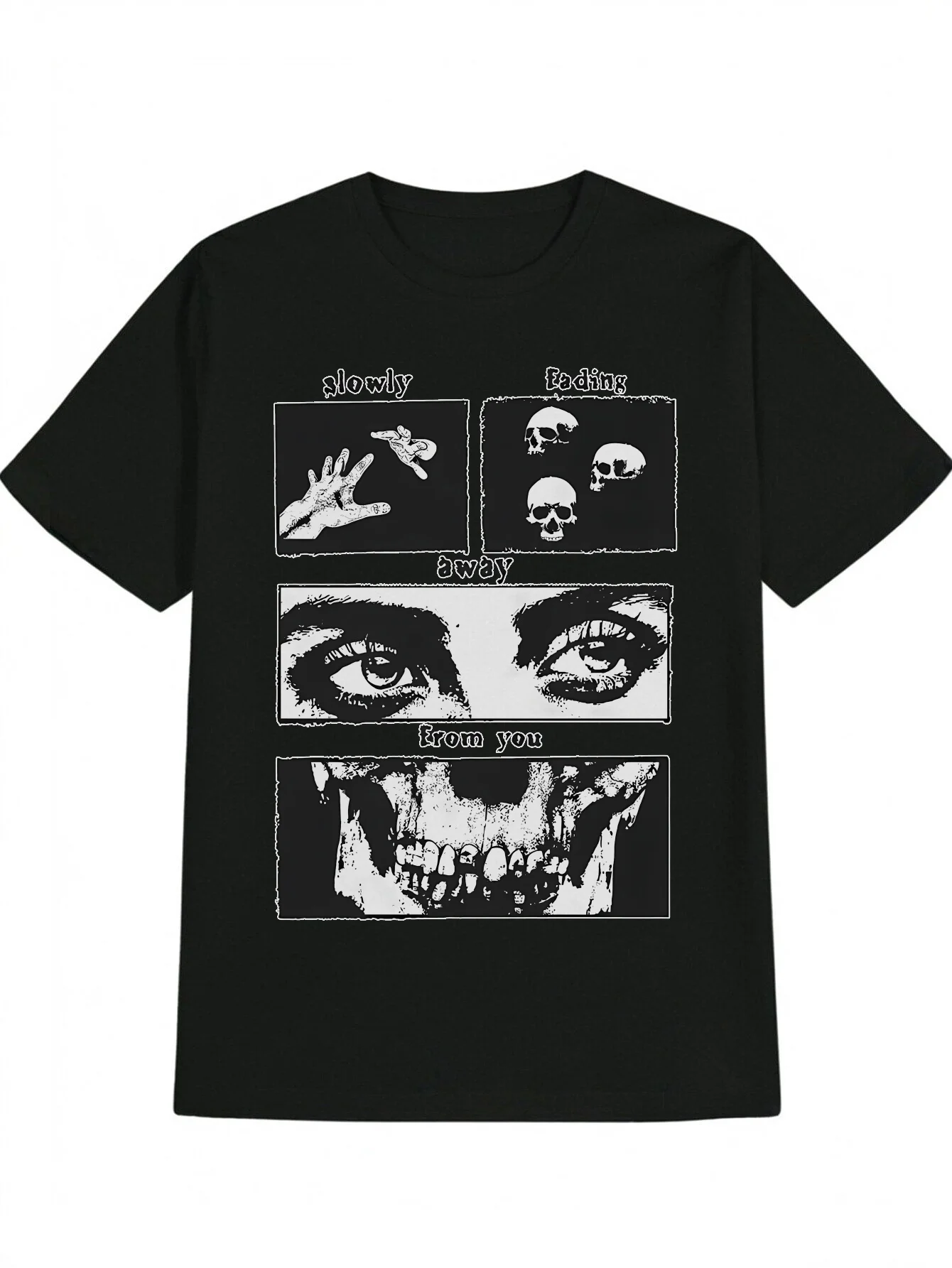 تي شيرت رجالي كاجوال متعدد الاستخدامات برقبة دائرية، طباعة فراشة يدوية، ملابس شارع بأكمام قصيرة