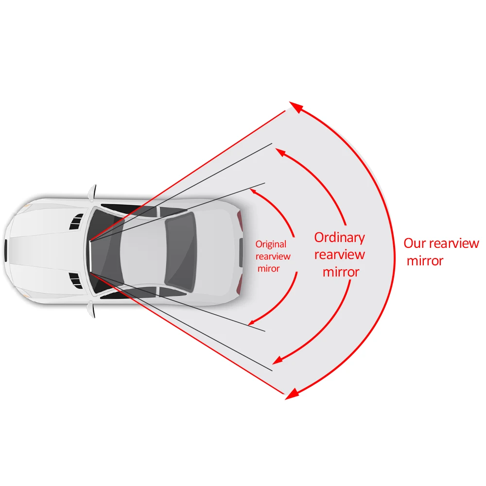 300mm Angle Panoramic Large Vision Car Rear View Mirror Auto Assisting Mirror Car Interior Accessories Baby Rearview Mirror