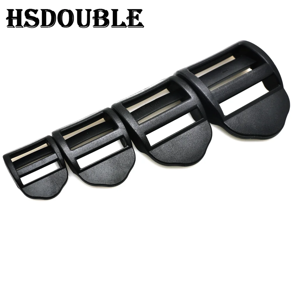 10 Pcs/Pack 20mm 25mm 32mm 38mm Plastic Black Ladder Lock Slider Release Buckles for Backpack Straps Webbing