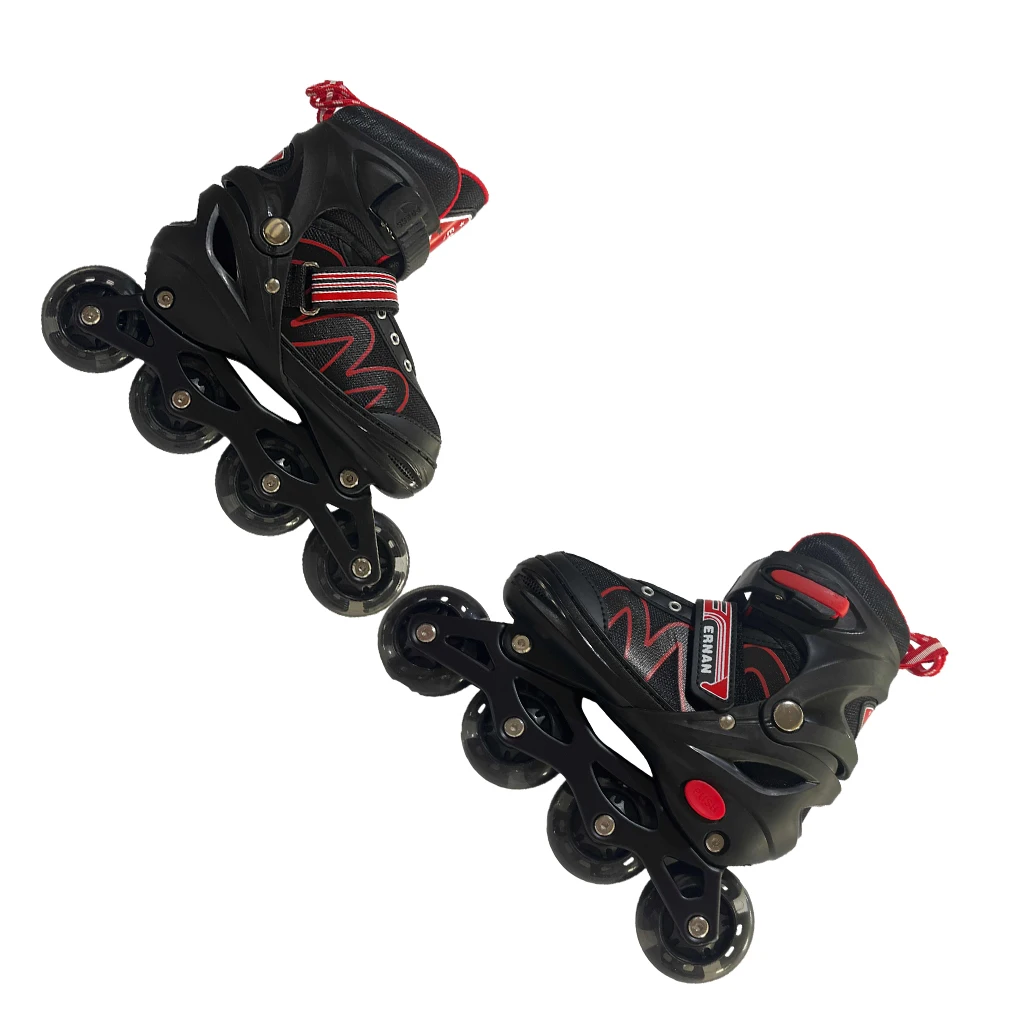 Inline Skates Roller Skates Flash Skating Shoes Beginners Black S