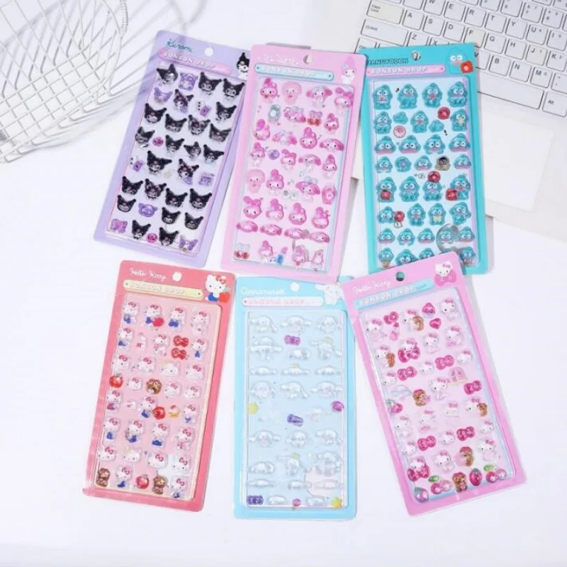 

18pcs/lot Sanrio Kuromi Melody Cinnamoroll 3D Stickers Cute Scrapbooking DIY Diary Decorative Sticker