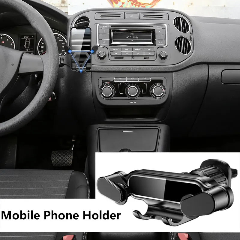 Gravity Car Phone Holder For Volkswagen Tiguan MK2 Air Vent Clip Mount Mobile Cell Phone Stand Universal GPS Support Accessories