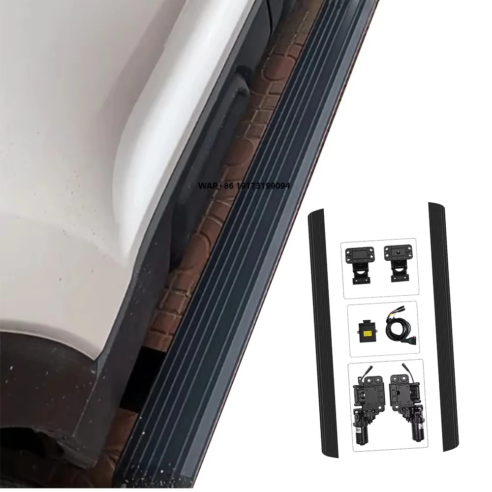 

Electric Stepboard Pickup Running Board Power Automatic 3 Brackets Aluminum Alloy Side Step LED Light No Drilling Outlander