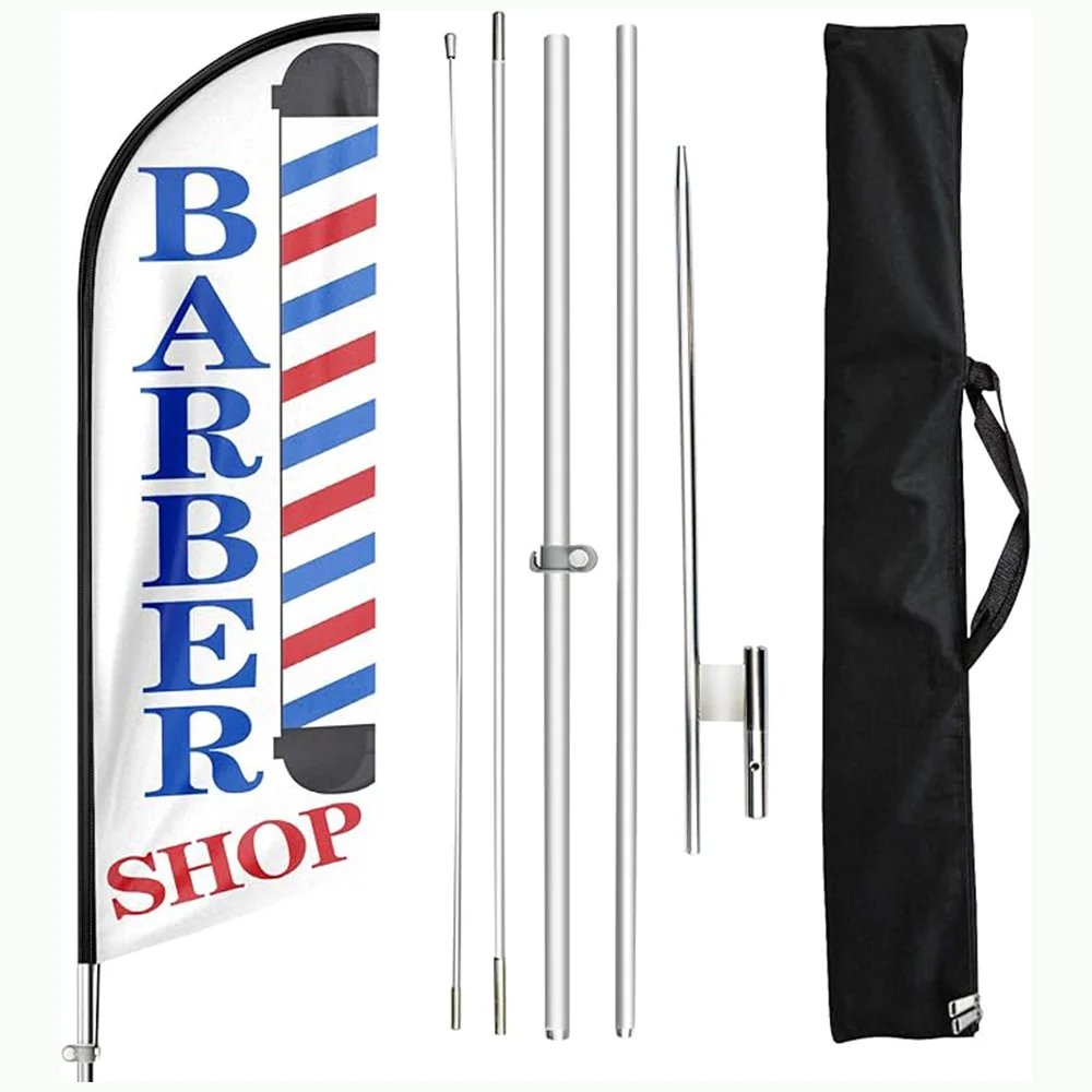 

Barber Flag, Barbershop Flags with Pole Kit, Barbershop Flag with Pole Set for Businesses, Advertising Swooper Feather Flag Bann