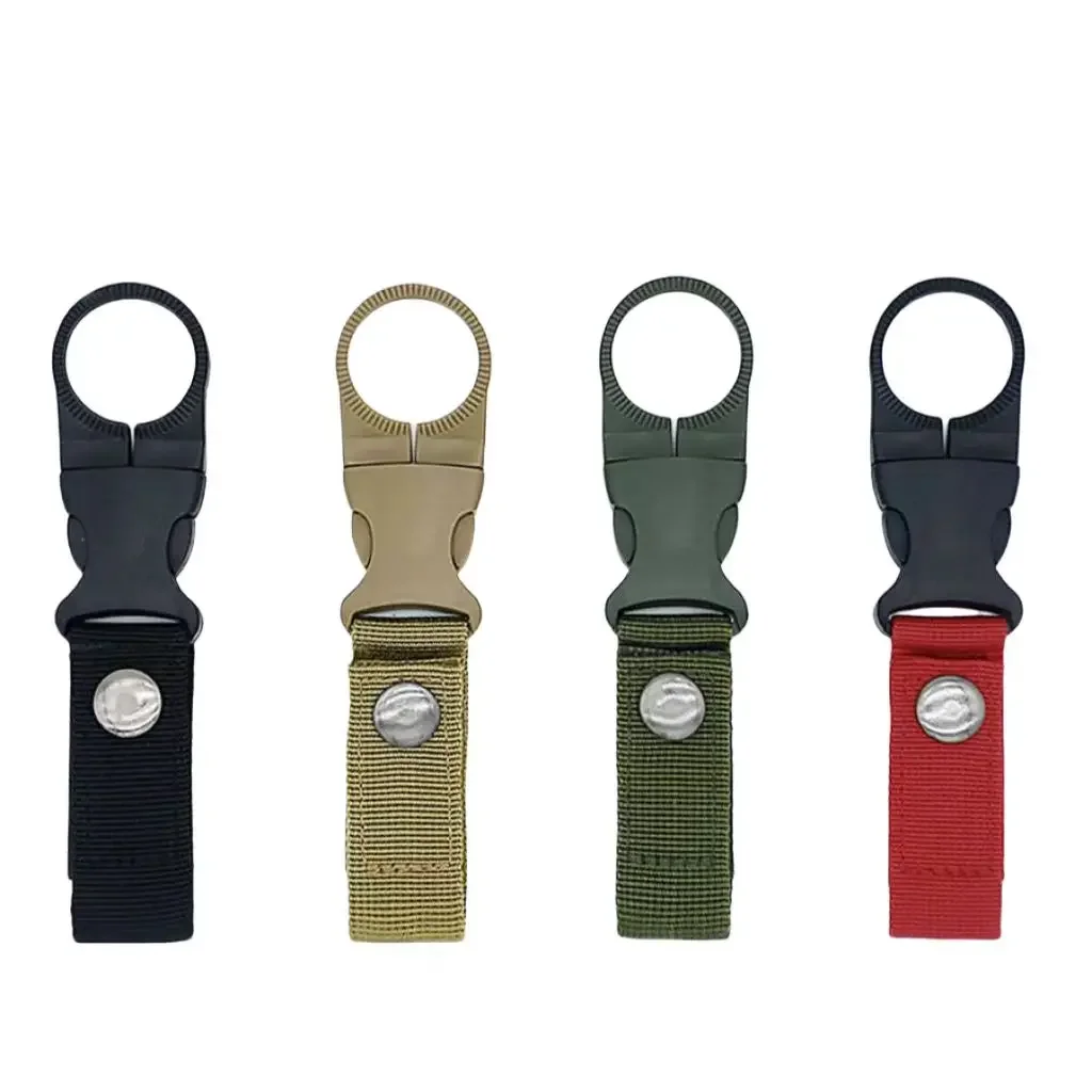 Outdoor Water Kettle Hanger Holder Clip Bottle Buckle Portable Backpack Camping Hiking  Nylon Webbing Buckle Strap Outdoor Tools