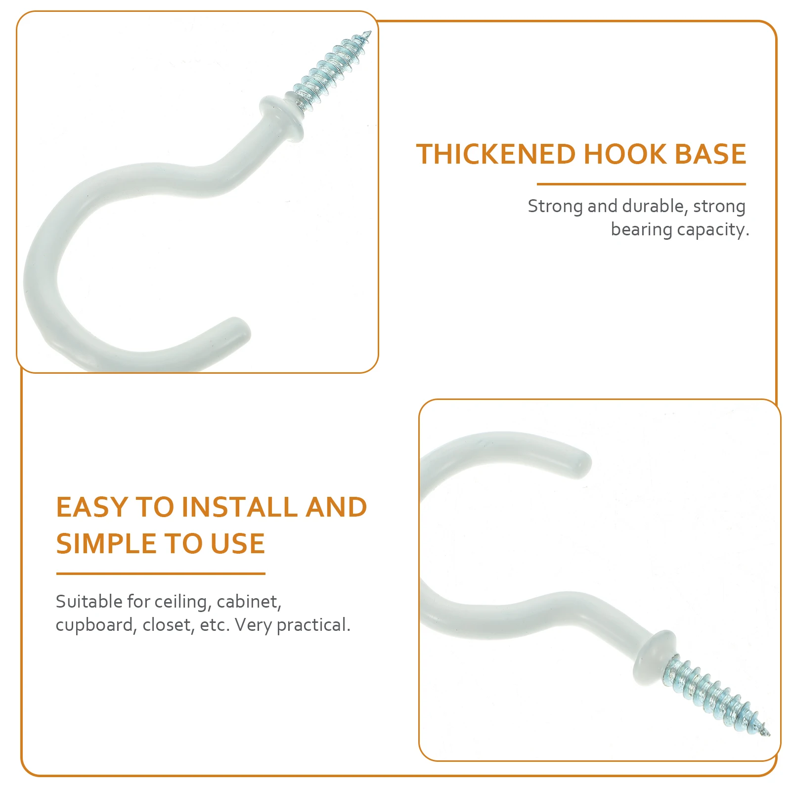 

12pcs Ceiling 2.9Inch Plant Hooks For Hanging Heavy Duty Screw In Hooks Kitchen Garden Garage Indoor Outdoor Use