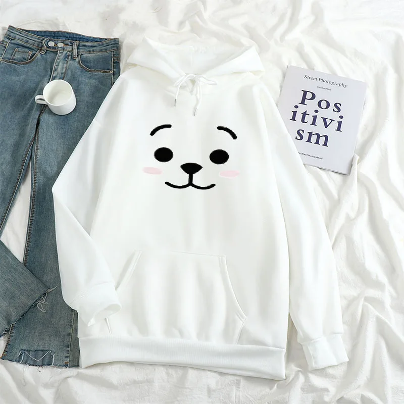 Winter Women Kpop Hoodie 7 ALBUM Hooded Y2K Casual Hoodie Couple Sweatshirt Oversize Autumn Loose Outfit Cute Cartoon Clothes