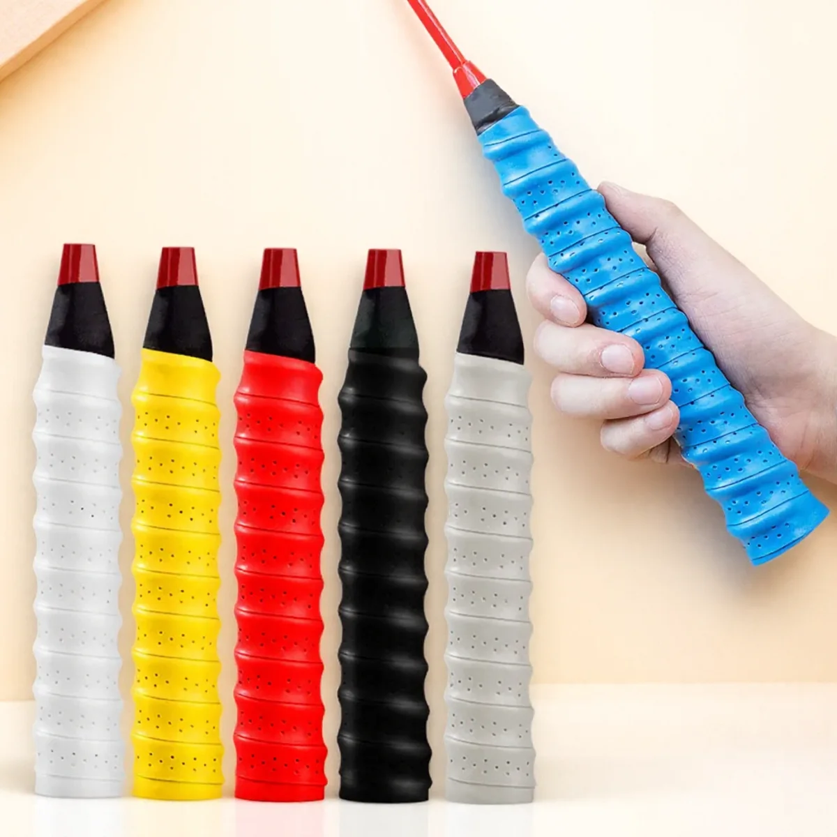 

Впитывающая влагу лента для ручки теннисной ракетки для бадминтона, противоскользящая лента для захвата для тенниса в бадминтон