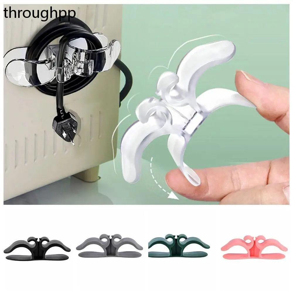 Portable Punch-free USB Charging Cable Organizer Multifunction Self-Adhesive Appliances Cord Organizer